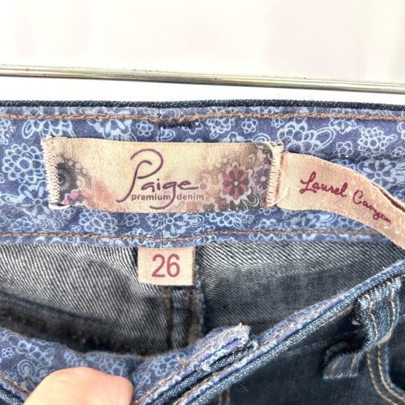 PAIGE LAUREL CANYON BOOTCUT LOW RISE DENIM JEANS - 26 - USA MADE! - Picture 7 of 9